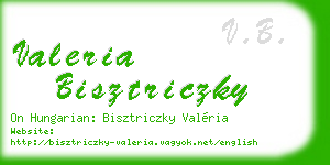 valeria bisztriczky business card